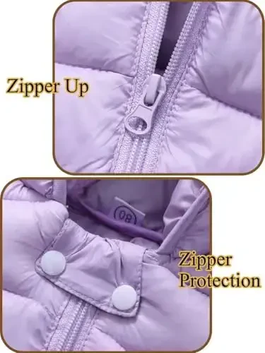 Achiyi Winter Coats Puffer Padded Jacket for Toddler Boys Girls Kids Light Outwear Cute Bear Ears with Hoods Clothing - 6