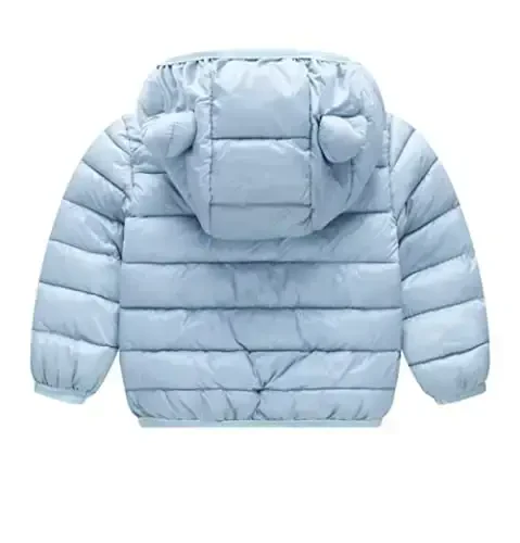 Achiyi Winter Coats Puffer Padded Jacket for Toddler Boys Girls Kids Light Outwear Cute Bear Ears with Hoods Clothing - 3