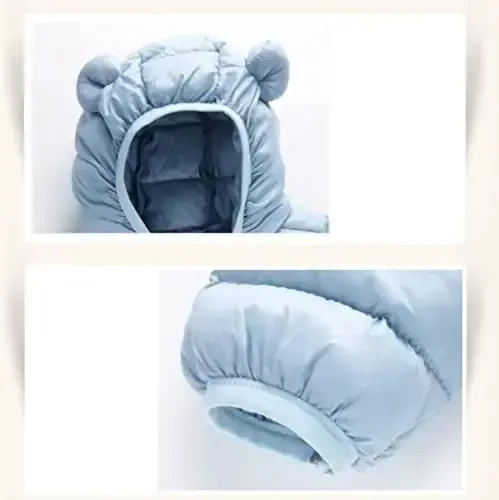 Achiyi Winter Coats Puffer Padded Jacket for Toddler Boys Girls Kids Light Outwear Cute Bear Ears with Hoods Clothing - 4