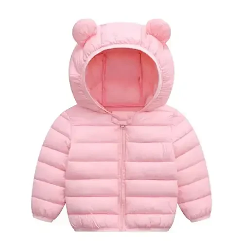 Achiyi Winter Coats Puffer Padded Jacket for Toddler Boys Girls Kids Light Outwear Cute Bear Ears with Hoods Clothing - ACHIYI (1)