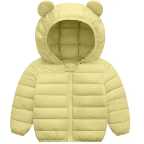 Achiyi Winter Coats Puffer Padded Jacket for Toddler Boys Girls Kids Light Outwear Cute Bear Ears with Hoods Clothing - 1