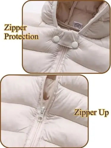 Achiyi Winter Coats Puffer Padded Jacket for Toddler Boys Girls Kids Light Outwear Cute Bear Ears with Hoods Clothing - 4