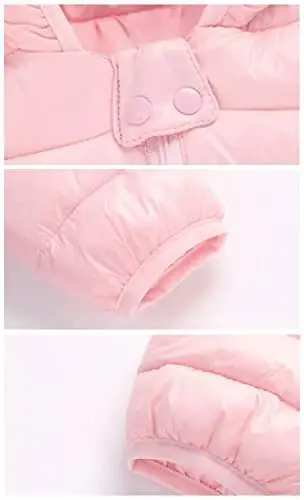 Achiyi Winter Coats Puffer Padded Jacket for Toddler Boys Girls Kids Light Outwear Cute Bear Ears with Hoods Clothing - 3