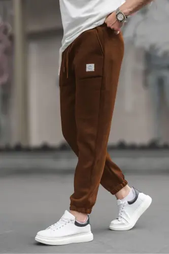 Acı Kahve Cep Detaylı Erkek Basic Eşofman Altı 6522-Acı Kahverengi - MADMEXT (1)