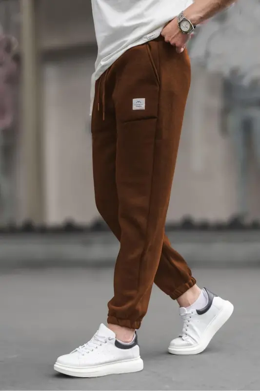 Acı Kahve Cep Detaylı Erkek Basic Eşofman Altı 6522-Acı Kahverengi - 2