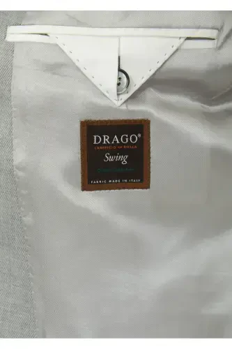 Açık Gri Düz Zeroweight Slim Fit %100 Yün Takım Elbise - 6