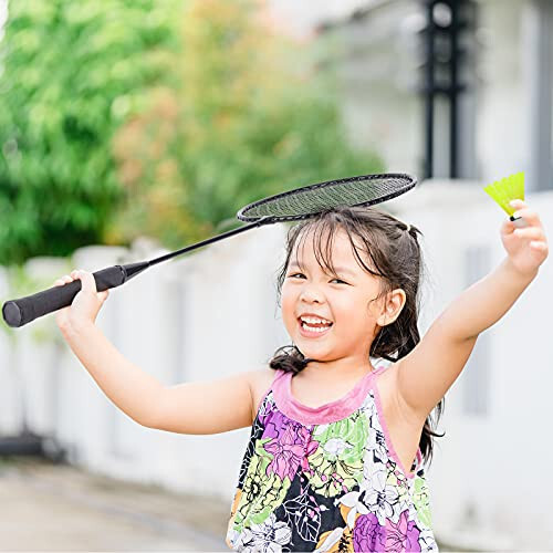 Açık Hava Bahçe Oyunları İçin 4'lü AboveGenius Badminton Raket Seti, 4 Raket, 6 Naylon Badminton Topu Dahil, Başlangıç Seviyesi İçin Hafif Badminton Raketleri - 2