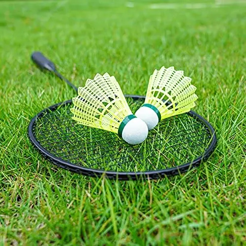 AboveGenius Badminton Rackets Set with 6 Shuttlecocks, Lightweight Badminton Set of 4 for Outdoor Backyard Games, Racquets with Durability for Beginners and Casual Players - 6