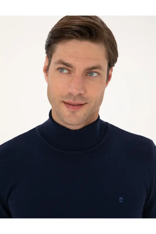Açık Lacivert Slim Fit Balıkçı Yaka Basic Triko Kazak 50314202-VR059 - Açık Lacivert - 2