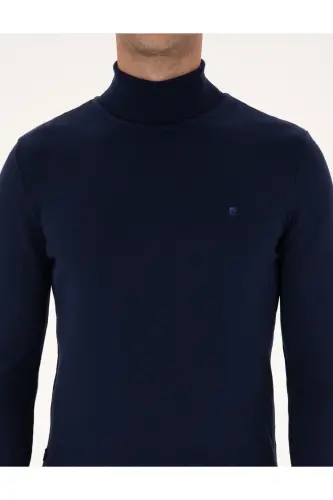 Açık Lacivert Slim Fit Balıkçı Yaka Basic Triko Kazak 50314202-VR059 - Açık Lacivert - 6