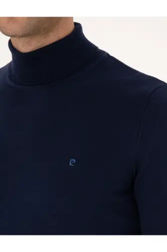 Açık Lacivert Slim Fit Balıkçı Yaka Basic Triko Kazak 50314202-VR059 - Açık Lacivert - 7