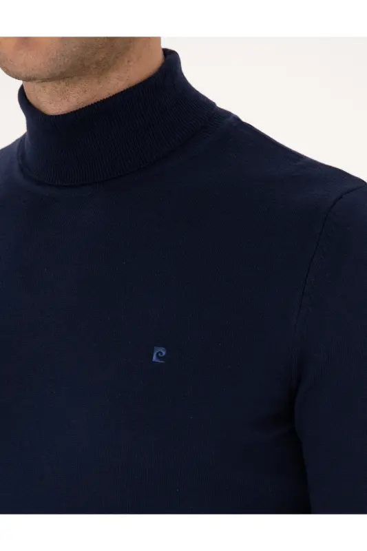 Açık Lacivert Slim Fit Balıkçı Yaka Basic Triko Kazak 50314202-VR059 - Açık Lacivert - 7