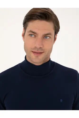 Açık Lacivert Slim Fit Balıkçı Yaka Basic Triko Kazak 50314202-VR059 - Açık Lacivert - Pierre Cardin (1)
