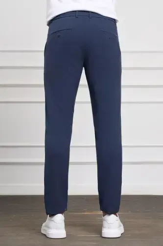 Açık Lacivert Slim Fit Dar Kesim Yan Cep Bağcıklı Jogger Erkek Pantolon - 3