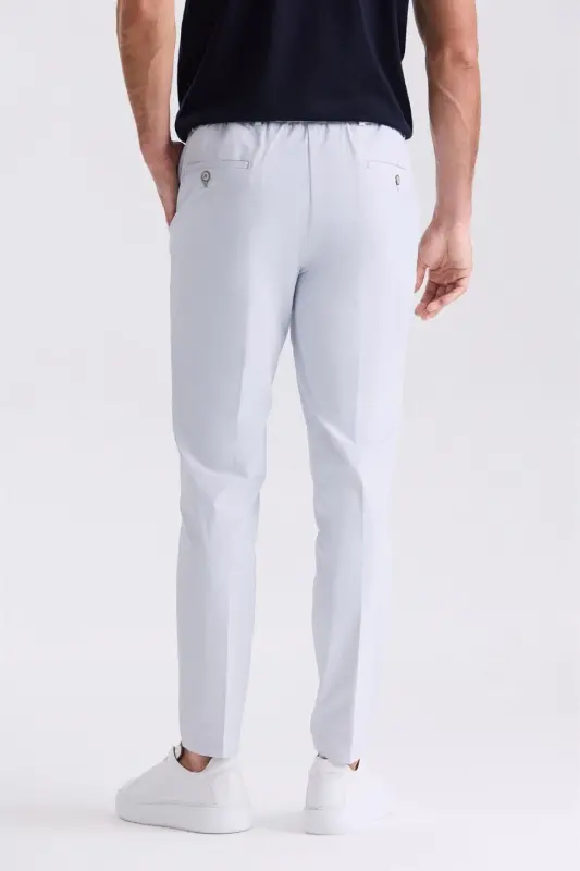 Açık Mavi Comfort Fit Beli Lastikli Jogger Pantolon - JAKAMEN