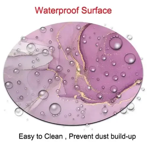 Light Purple Marble Round Mouse pad Customized Mousepad Non-Slip Rubber Base Mouse Pads for Computers Laptop Office Desk Accessories Mouse pad - 4