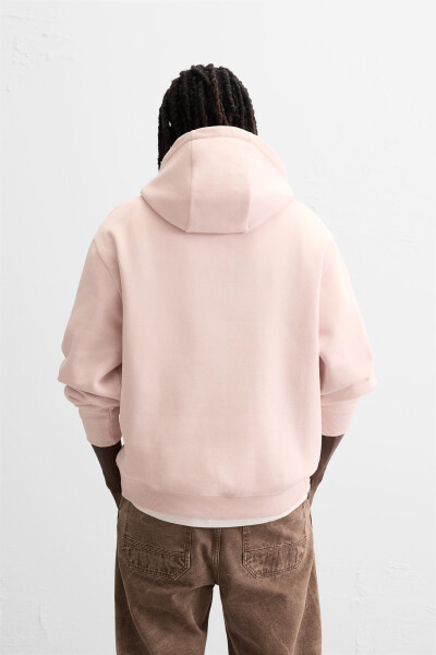 Açık pembe kapüşonlu sweatshirt - 11