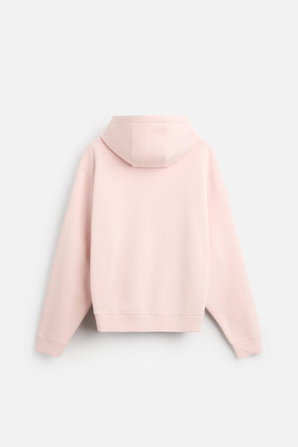 Açık pembe kapüşonlu sweatshirt - 7