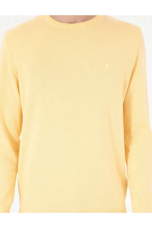 Açık Sarı Slim Fit Bisiklet Yaka Basic Triko Kazak 50296575-VR004-Açık Sarı - 6