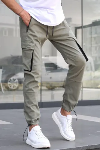 Açık Yeşil Kargo Cep Jogger Pantolon 5791-Açık Yeşil - MADMEXT (1)