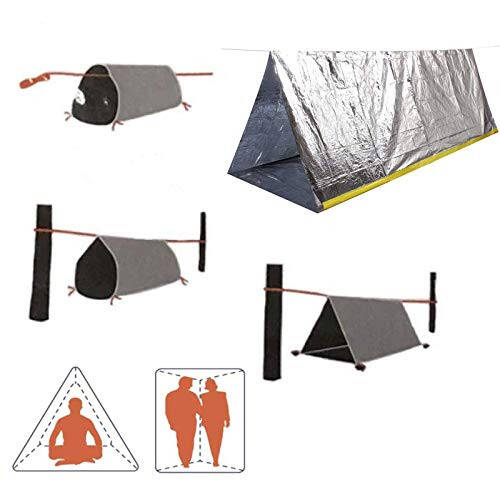 Emergency 2 Person Ultralight Survival Shelter, Tube Tent with Space Blanket for Camping, Hiking - 2