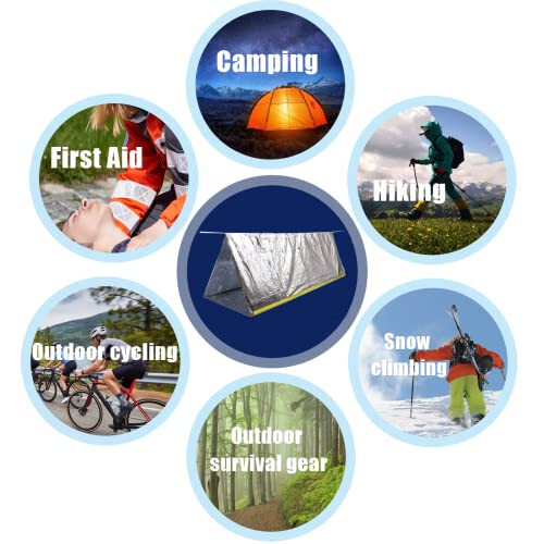 Emergency 2 Person Ultralight Survival Shelter, Tube Tent with Space Blanket for Camping, Hiking - 4