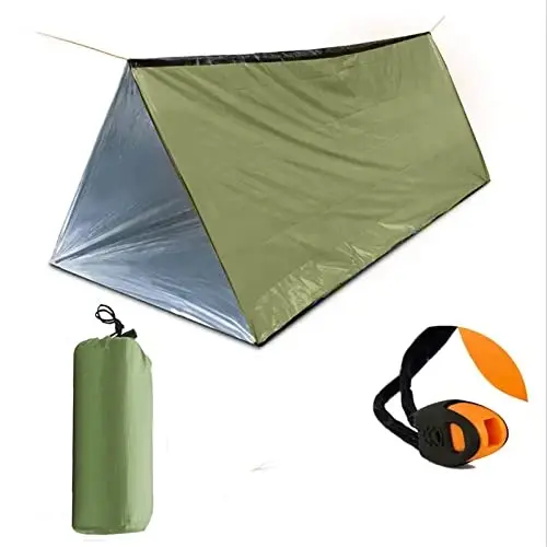 Emergency 2 Person Ultralight Survival Shelter, Tube Tent with Space Blanket for Camping, Hiking - 1