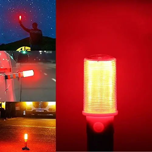 Emergency Roadside Flares Kit LED Safety Strobe Road Flares Warning Light Super Bright, Highway Beacon Alert Automotive Flare Lights with Detachable Magnetic Base, Solid Storage Case for Car, 2 Set - 2