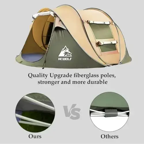 Pop Up Camping Tent 2/4 Person, Instant Family Tents, Easy Setup Automatic Tent for Camping Hiking & Traveling - 6