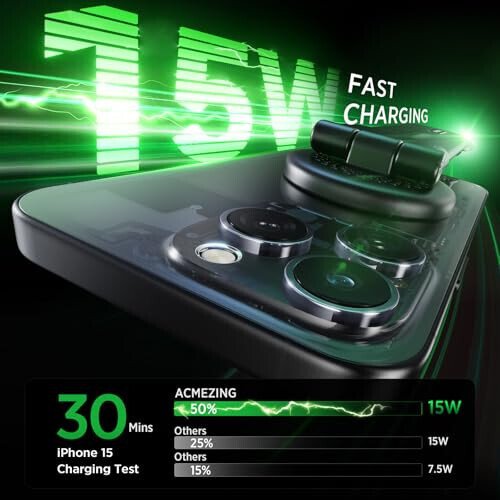 ACMEZING 15W для автомобильного зарядного устройства MagSafe, 360° регулируемая алюминиевая рука, перемещаемый автомобильный держатель телефона, магнитная беспроводная быстрая зарядка, держатель для телефона в автомобиле и для iPhone и т. д., черный - 3