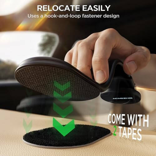 ACMEZING for 15W MagSafe Car Mount Charger, 360% Adjustable Aluminum Alloy Arm, Relocatable Car Phone Holder, Magnetic Wireless Fast Charging, Cell Phone Holder for All Car Models, Black - 6