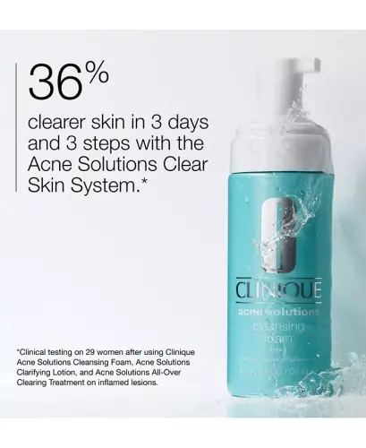 Acne Solutions Cleansing Foam Face Wash, 4.2 oz.-No Color - CLINIQUE (1)