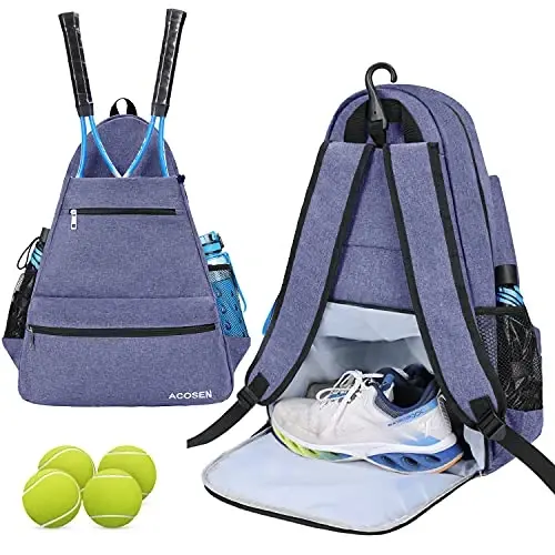 ACOSEN Tenis Çantası Tenis Sırt Çantası - Kadın ve Erkekler için Tenis Raketi, Pickleball Raketi, Badminton Raketi, Squash Raketi, Toplar ve Diğer Aksesuarları Taşımak için Büyük Tenis Çantaları - 1