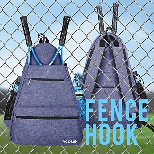 ACOSEN Tenis Çantası Tenis Sırt Çantası - Kadın ve Erkekler için Tenis Raketi, Pickleball Raketi, Badminton Raketi, Squash Raketi, Toplar ve Diğer Aksesuarları Taşımak için Büyük Tenis Çantaları - 6