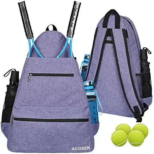 ACOSEN Tennis Bag Tennis Backpack - Large Tennis Bags for Women and Men to Hold Tennis Racket,Pickleball Paddles, Badminton Racquet, Squash Racquet,Balls and Other Accessories 