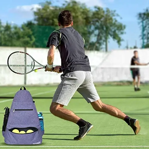 ACOSEN Tenis Çantası Tenis Sırt Çantası - Kadın ve Erkekler için Tenis Raketi, Pickleball Raketi, Badminton Raketi, Squash Raketi, Toplar ve Diğer Aksesuarları Taşımak için Geniş Tenis Çantaları - 12
