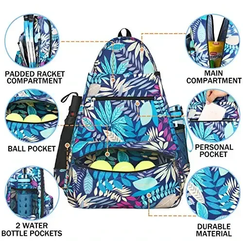 ACOSEN Tennis Bag Tennis Backpack - Large Tennis Bags for Women and Men to Hold Tennis Racket,Pickleball Paddles, Badminton Racquet, Squash Racquet,Balls and Other Accessories - 4