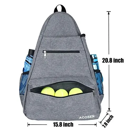 ACOSEN Tenis Çantası Tenis Sırt Çantası - Kadın ve Erkekler için Tenis Raketi, Pickleball Raketi, Badminton Raketi, Squash Raketi, Toplar ve Diğer Aksesuarları Tutmak için Büyük Tenis Çantaları - 8