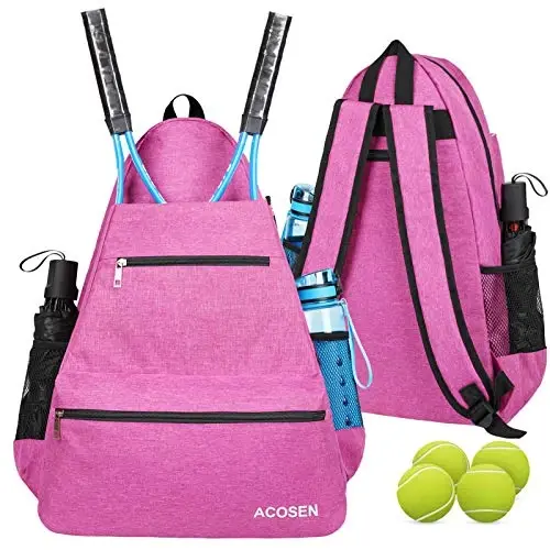 ACOSEN Tenis Çantası Tenis Sırt Çantası - Kadınlar ve Erkekler için Tenis Raketi, Pickleball Raketi, Badminton Raketi, Squash Raketi, Toplar ve Diğer Aksesuarları Tutmak için Geniş Tenis Çantaları - 7