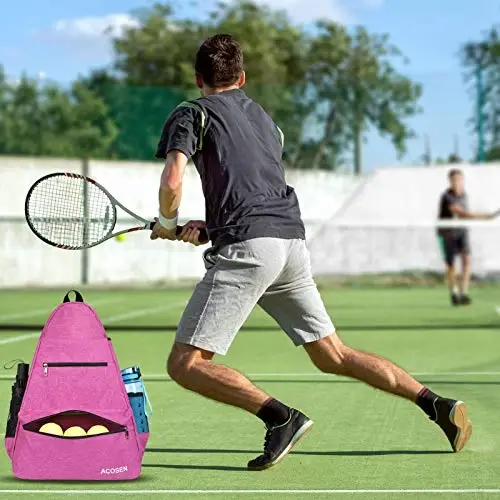 ACOSEN Tenis Çantası Tenis Sırt Çantası - Kadınlar ve Erkekler için Tenis Raketi, Pickleball Raketi, Badminton Raketi, Squash Raketi, Toplar ve Diğer Aksesuarları Tutmak için Geniş Tenis Çantaları - 6