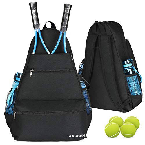 ACOSEN Tennis Bag Tennis Backpack - Ayollar va erkaklar uchun katta tennis sumkalari, tennis raketkasi, piklbol raketkasi, badminton raketkasi, skvoş raketkasi, to'plar va boshqa aksessuarlarni joylashtirish uchun - 1