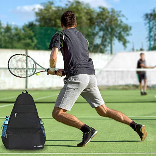 ACOSEN Tennis Bag Tennis Backpack - Ayollar va erkaklar uchun katta tennis sumkalari, tennis raketkasi, piklbol raketkasi, badminton raketkasi, skvoş raketkasi, to'plar va boshqa aksessuarlarni joylashtirish uchun - 6