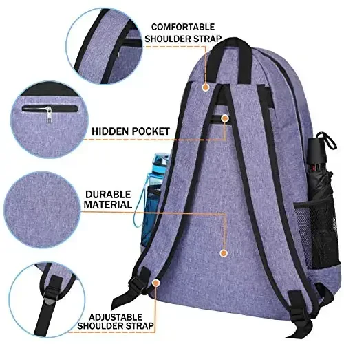 ACOSEN Tennis Bag Tennis Backpack - Ayollar va erkaklar uchun tennis raketkasi, Pickleball eshkak eshish, Badminton raketkasi, Skvosh raketkasi, to'plar va boshqa aksessuarlarni ushlab turish uchun katta tennis sumkalari - 3