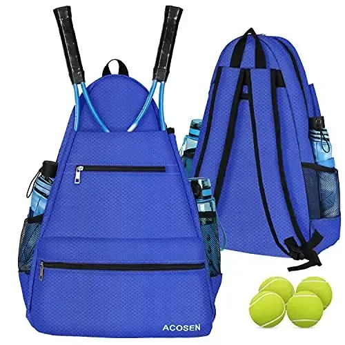 ACOSEN Tennis Bag Tennis Backpack - Ayollar va erkaklar uchun tennis raketkasi, Pickleball eshkaklari, Badminton raketkasi, Skvoş raketkasi, to'plar va boshqa aksessuarlarni ushlab turish uchun katta tennis sumkalari - 1