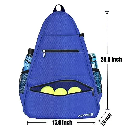ACOSEN Tennis Bag Tennis Backpack - Ayollar va erkaklar uchun tennis raketkasi, Pickleball eshkaklari, Badminton raketkasi, Skvoş raketkasi, to'plar va boshqa aksessuarlarni ushlab turish uchun katta tennis sumkalari - 2