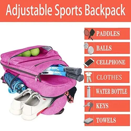 ACOSEN Tennis Bag Tennis Backpack - Large Tennis Bags for Women and Men to Hold Tennis Racket,Pickleball Paddles, Badminton Racquet, Squash Racquet,Balls and Other Accessories - 11