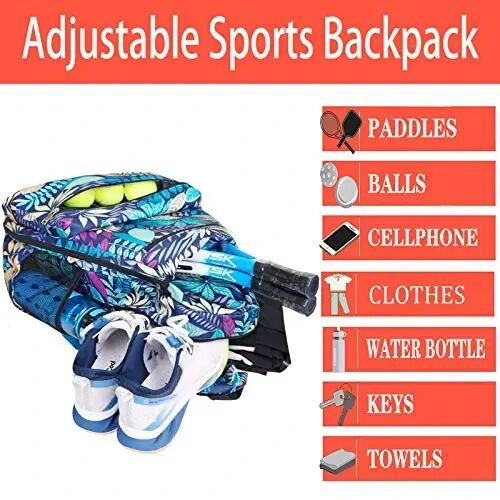 ACOSEN Tennis Bag Tennis Backpack - Large Tennis Bags for Women and Men to Hold Tennis Racket,Pickleball Paddles, Badminton Racquet, Squash Racquet,Balls and Other Accessories - 11
