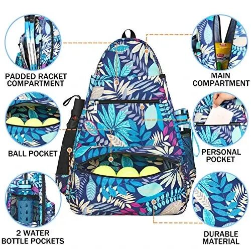 ACOSEN Tennis Bag Tennis Backpack - Large Tennis Bags for Women and Men to Hold Tennis Racket,Pickleball Paddles, Badminton Racquet, Squash Racquet,Balls and Other Accessories - 4