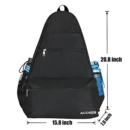 ACOSEN Tennis Bag Tennis Ryukzagi - Ayollar va erkaklar uchun tennis raketkasi, pikbol eshkaklari, badminton raketkasi, skvosh raketkasi, to'plar va boshqa aksessuarlarni ushlab turish uchun katta tennis sumkalari - 4