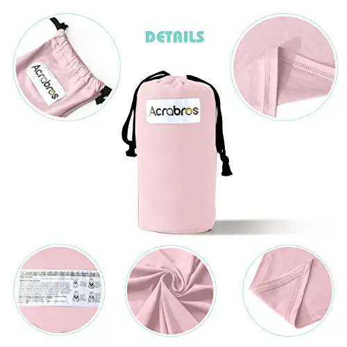 Acrabros Baby Wrap Carrier, Hands Free Baby Carrier Sling, Lightweight, Breathable, Softness, Perfect for Newborn Infants and Babies Shower Gift, Pink - 5